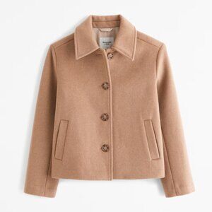Wool-Blend Short Coat